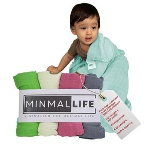 NWT MINIMAL LIFE Bamboo Swaddle Blanket Set Lime